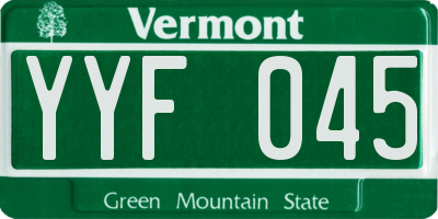 VT license plate YYF045