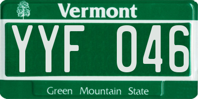 VT license plate YYF046