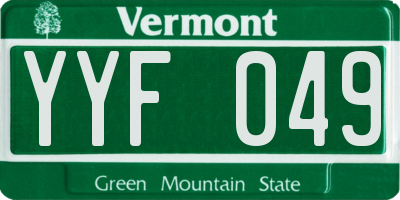 VT license plate YYF049