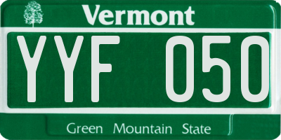 VT license plate YYF050