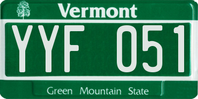 VT license plate YYF051