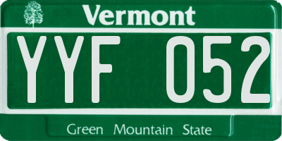 VT license plate YYF052