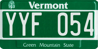 VT license plate YYF054