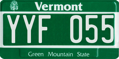 VT license plate YYF055
