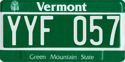 VT license plate YYF057