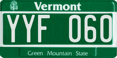 VT license plate YYF060