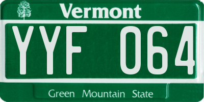VT license plate YYF064