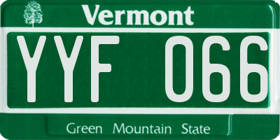 VT license plate YYF066