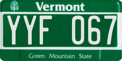 VT license plate YYF067