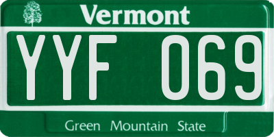 VT license plate YYF069
