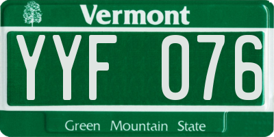 VT license plate YYF076