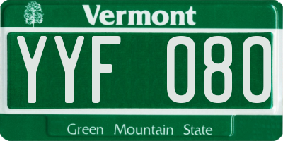 VT license plate YYF080