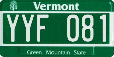 VT license plate YYF081