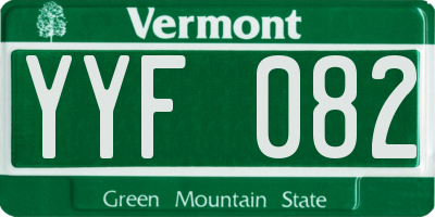 VT license plate YYF082