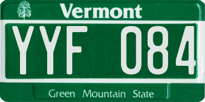 VT license plate YYF084