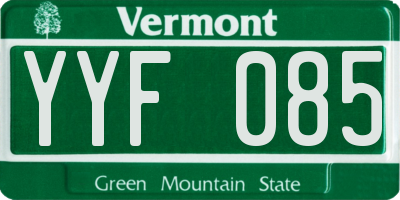 VT license plate YYF085