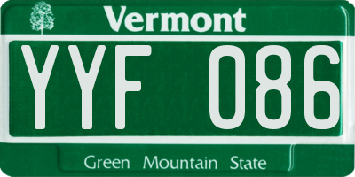 VT license plate YYF086