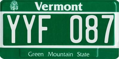 VT license plate YYF087