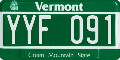 VT license plate YYF091
