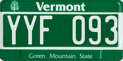 VT license plate YYF093