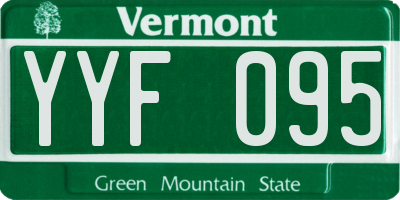 VT license plate YYF095