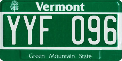 VT license plate YYF096