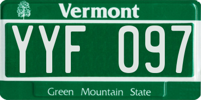 VT license plate YYF097