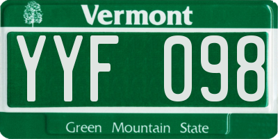 VT license plate YYF098