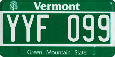 VT license plate YYF099