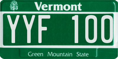 VT license plate YYF100