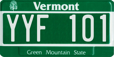 VT license plate YYF101