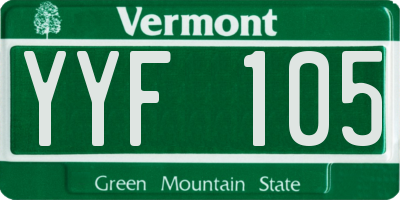 VT license plate YYF105