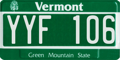 VT license plate YYF106