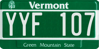 VT license plate YYF107