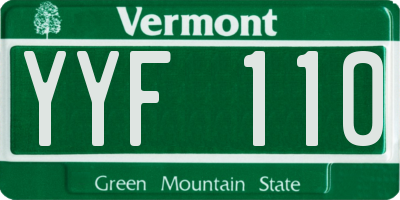 VT license plate YYF110