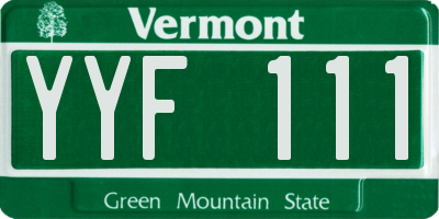 VT license plate YYF111
