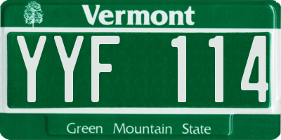 VT license plate YYF114
