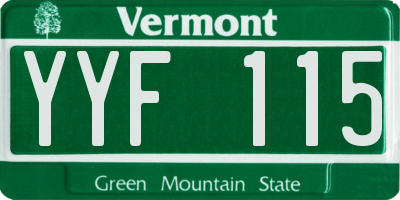 VT license plate YYF115