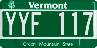 VT license plate YYF117