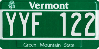VT license plate YYF122