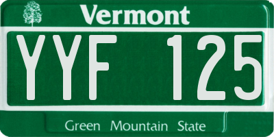VT license plate YYF125