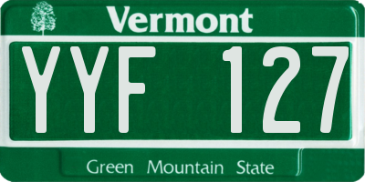 VT license plate YYF127