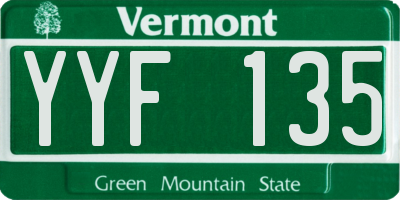VT license plate YYF135