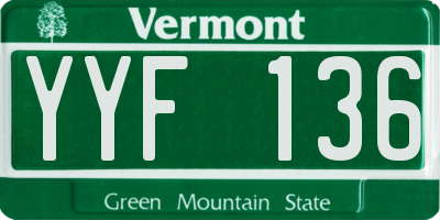 VT license plate YYF136