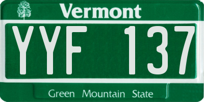 VT license plate YYF137