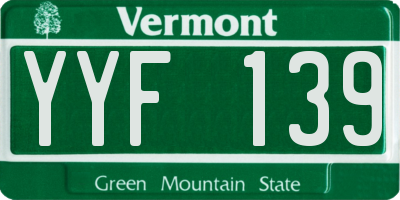 VT license plate YYF139