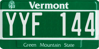 VT license plate YYF144