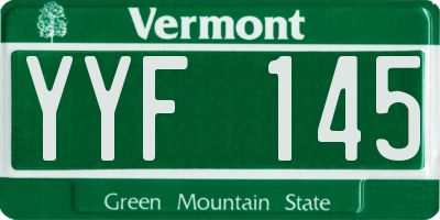 VT license plate YYF145
