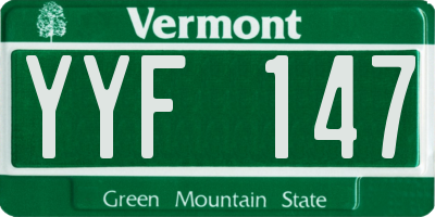 VT license plate YYF147