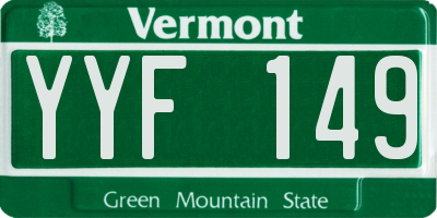 VT license plate YYF149